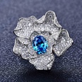 Luxus voller Diamant Aquamarin Schweizer blauer Topas Blume Taubenei Halskette Anhngerpicture14